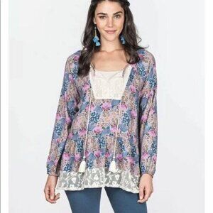 Matilda Jane Bohemian Lace Tunic Top Large Sew Perfect